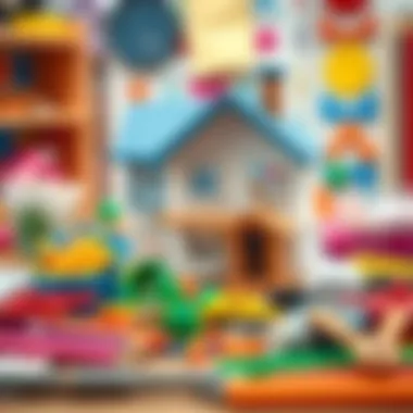 Colorful materials for making a model house