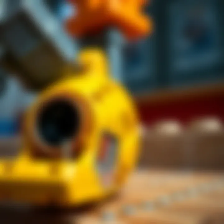 A close-up of a construction tool showcasing its functionality