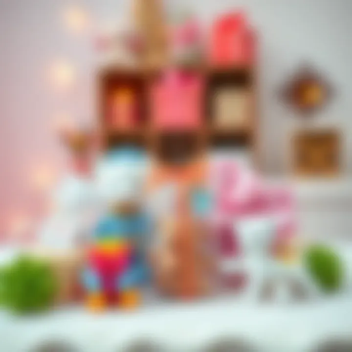 Creative arrangement of baby gift items