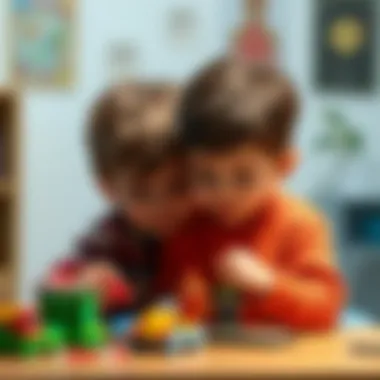 Creative play activities engaging young boys