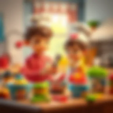 Creative scene of a child role-playing as a chef with toys