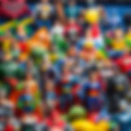 Colorful display of DC Super Friends toys showcasing various characters