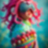 Colorful mermaid costume with sequins and shells