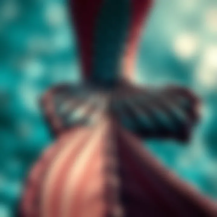 Detail showcasing the intricate design of a mermaid tail