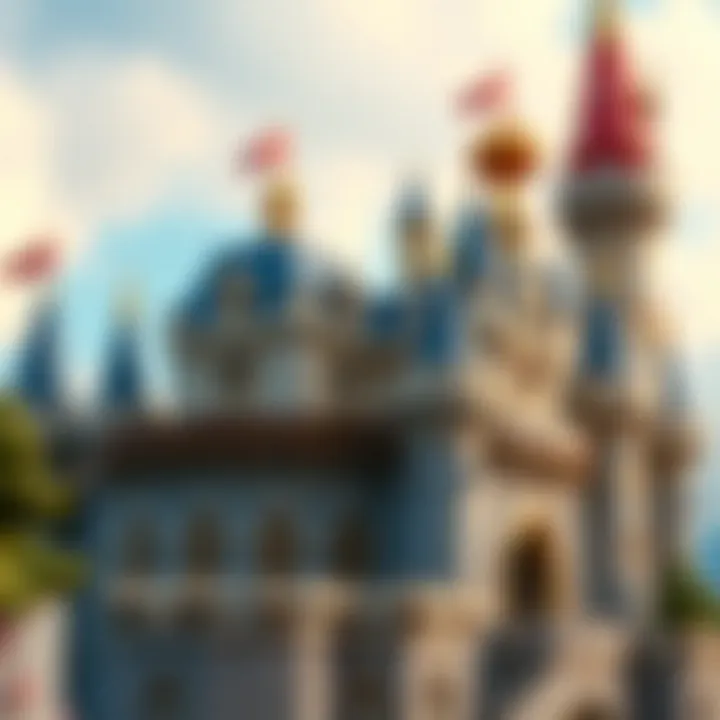 An enchanting illustration of the castle's architectural details