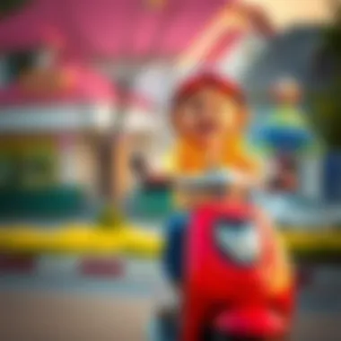 Child riding a Disney scooter with joy