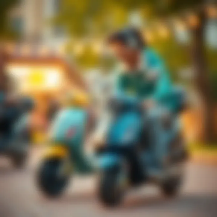 Parents choosing a Disney scooter for their child