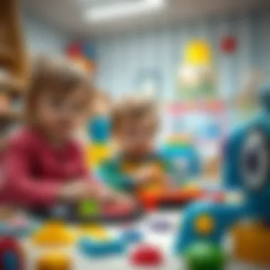 Children engaging with interactive toys