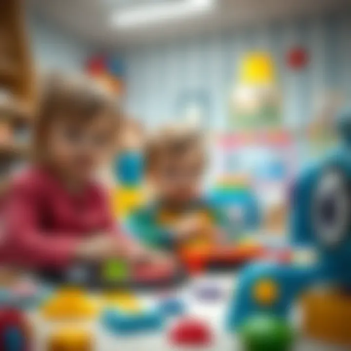 Children engaging with interactive toys