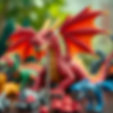 Dragon Toys Reflecting Cultural Diversity A collection of dragon-themed toys representing cultural influences.