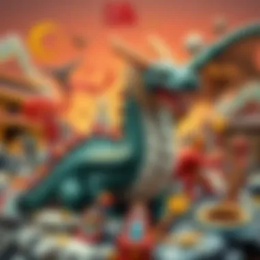 The Dragon and Cultural Symbolism An illustration of a dragon surrounded by symbols of different cultures.