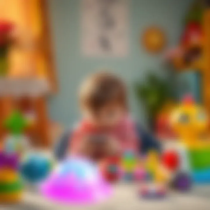 Interactive Playtime Parent and child engaging with interactive toys