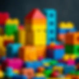 Colorful toy blocks showcasing creativity
