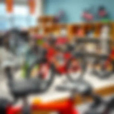 Various models of parent bicycles displayed in a showroom.