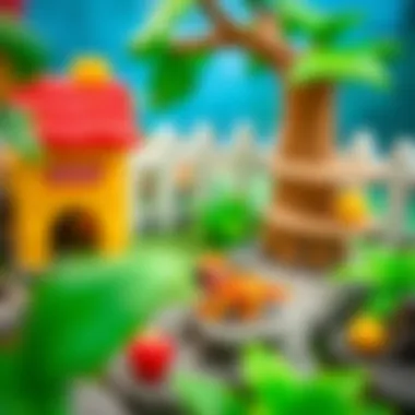 Close-up of the educational features of the Fisher Price Rainforest set