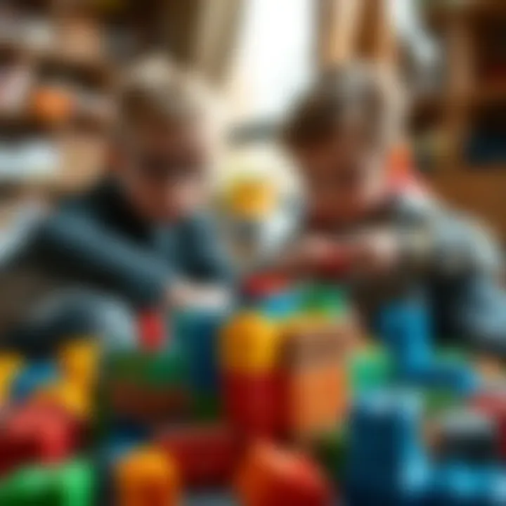 Creative Block Play to Enhance Motor Skills Children playing with building blocks