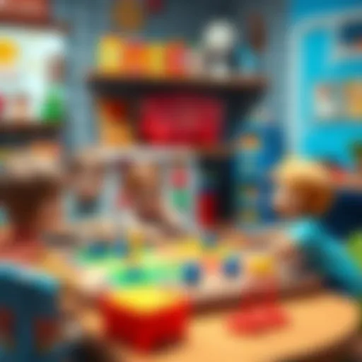 Engaging Educational Game Setup A colorful educational game setup for young children