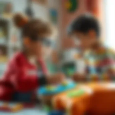 Parents exploring educational game options for their children