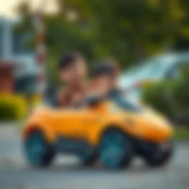 Electric car for children in action