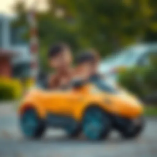 Electric car for children in action