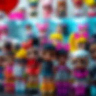 Beautiful Display of LOL Dolls A beautifully arranged display of LOL dolls in various outfits