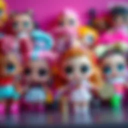 A collection of vibrant LOL dolls showcasing their unique designs