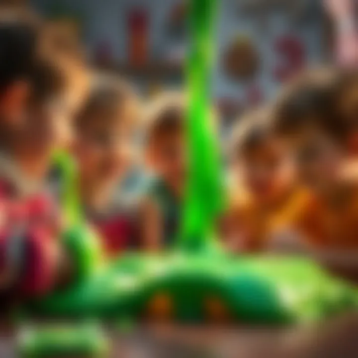 Children playing with slime