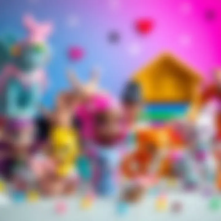 Enchantimals toys in a colorful setting