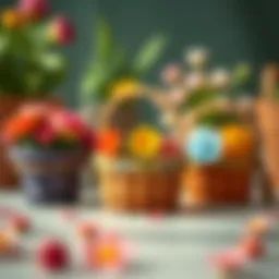 Colorful flower basket toys for children