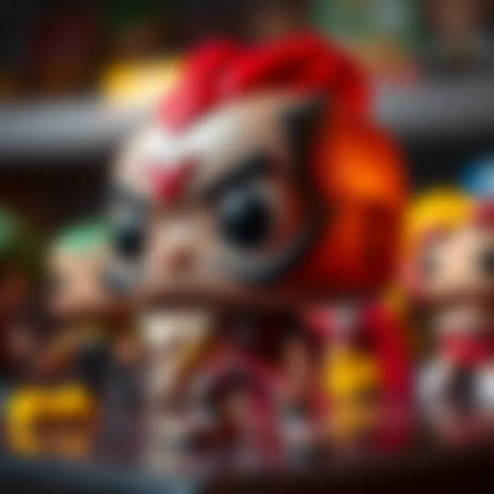 Close-up view of a rare Funko Pop figure highlighting its intricate design.