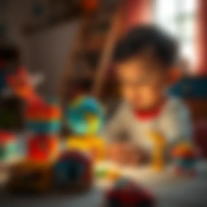 Child playing with planet toys, enhancing learning and creativity