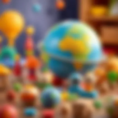 Colorful planet-themed toy set designed for children