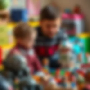 Parents selecting planet-themed toys for their children