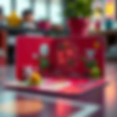 Example of a completed moving card with interactive features