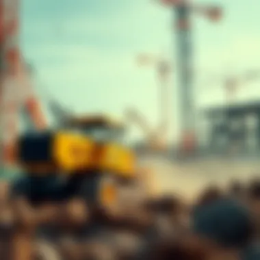 Heavy machinery operating on a construction project