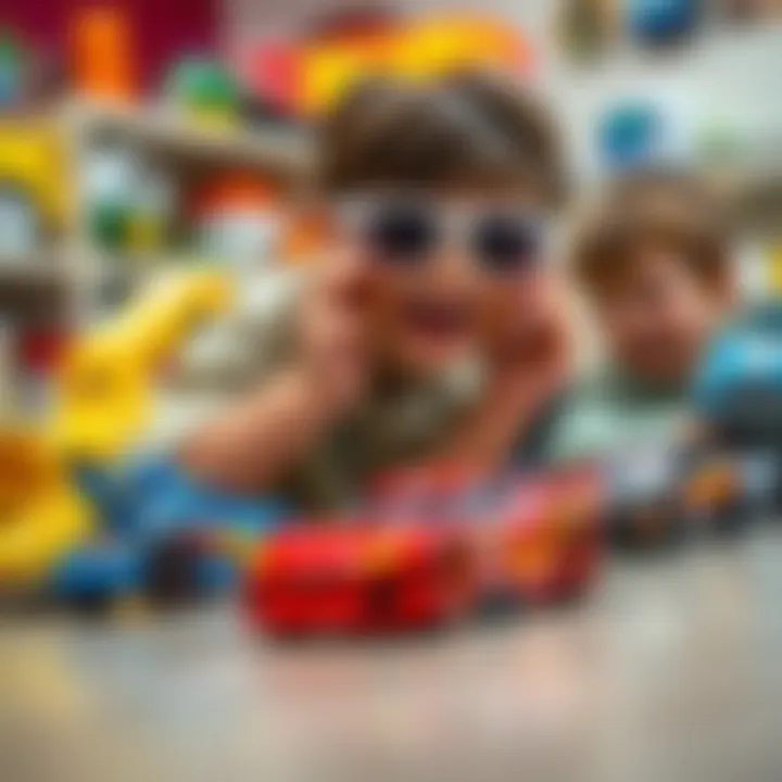 Children engaging with Hot Wheels toys in play