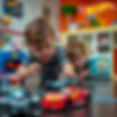 Children engaging with Hot Wheels sets, enhancing motor skills