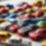 Colorful Hot Wheels cars in a collection