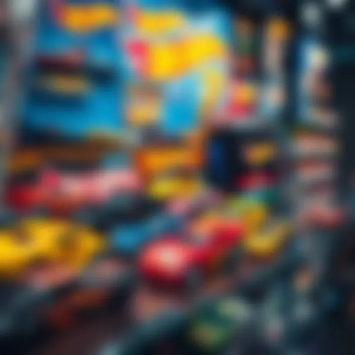 A detailed view of a Hot Wheels collector's display