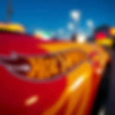Artistic representation of the current Hot Wheels logo with vibrant colors