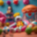 A colorful inflatable doll in a playful setting