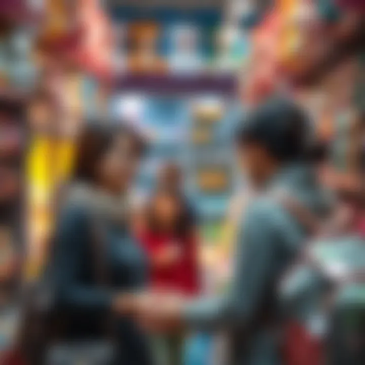 Parents engaging with knowledgeable staff in a baby store