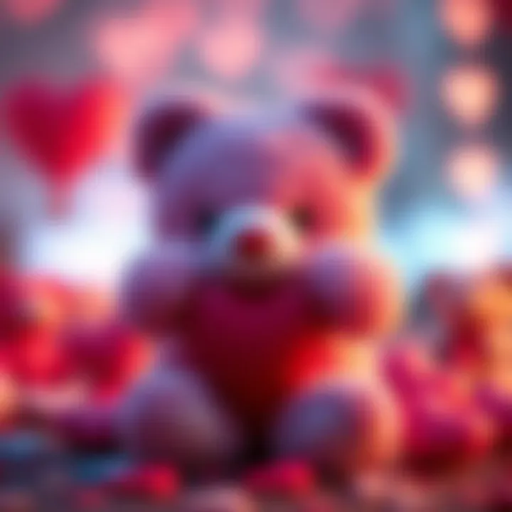 A soft and cuddly heart-shaped teddy bear