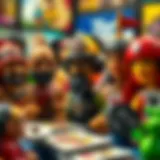 Diverse card characters in a colorful layout