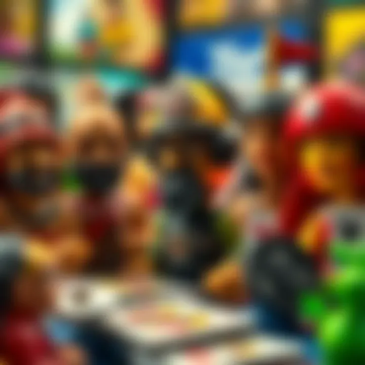 Diverse card characters in a colorful layout