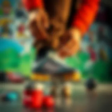 User demonstrating proper skate shoe maintenance