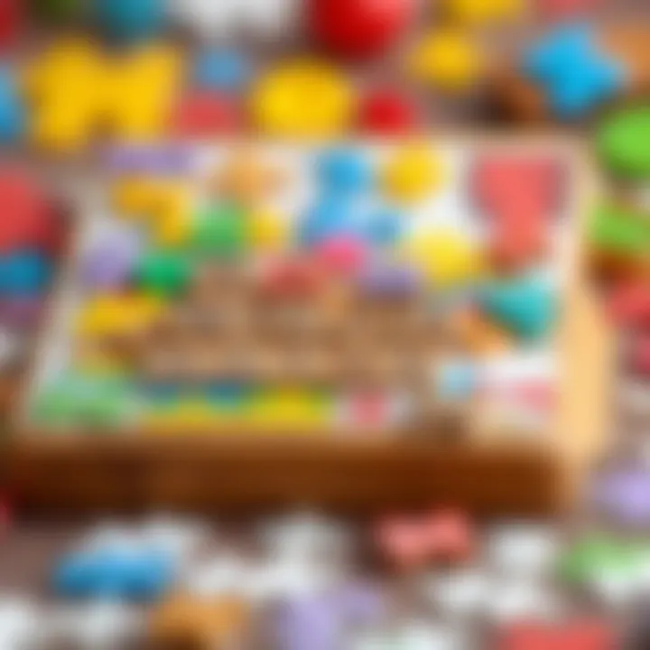 Colorful word puzzles stimulating cognitive skills