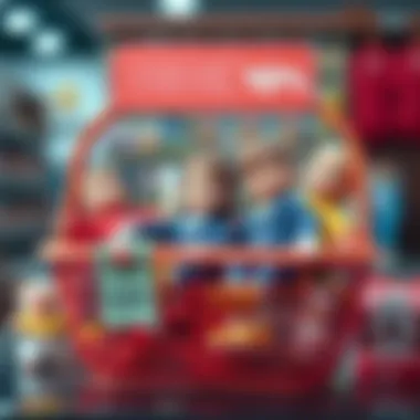 Shopping basket with discounted toys