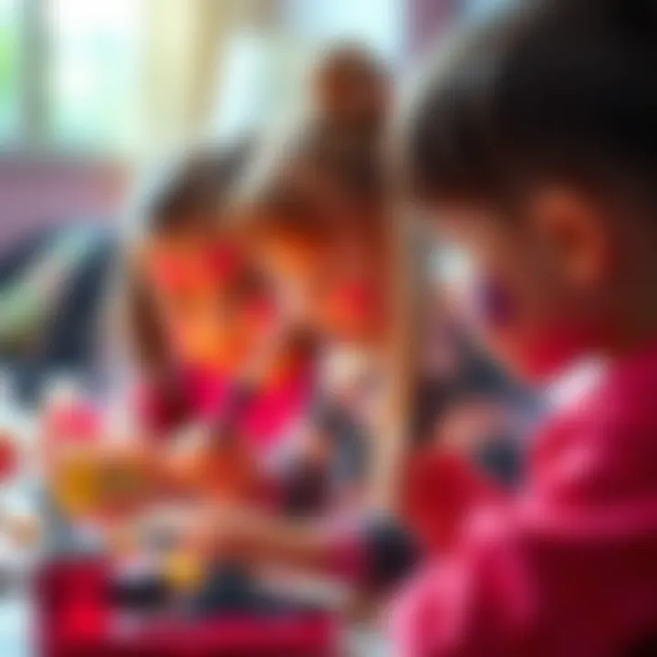 Children engaging in creative makeup activities