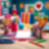 Colorful stationery set showcasing creativity